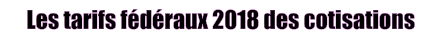 Les tarifs fédéraux 2018 des cotisations